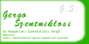 gergo szentmiklosi business card